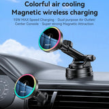Suport auto Yesido cu Incarcare Wireless (C315), pentru Air Outlet/Bord, Magnetic, Intelligent Management, 15W, negru
