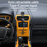 Suport auto Yesido cu incarcare wireless (C314), pentru Bord, cu Retractabil Cable, Type-C, N52 Magnets, 15W, negru