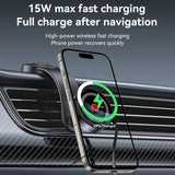 Suport auto Yesido cu incarcare wireless (C314), pentru Bord, cu Retractabil Cable, Type-C, N52 Magnets, 15W, negru