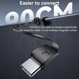 Suport auto Yesido cu incarcare wireless (C314), pentru Bord, cu Retractabil Cable, Type-C, N52 Magnets, 15W, negru