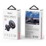 Suport auto Yesido cu Incarcare Wireless (C308), pentru Grila ventilatie, Flowing Lumina, Multi Pliabil Clema Brat, Type-C, 15W, negru