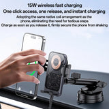 Suport auto Yesido cu Incarcare Wireless (C307), pentru Dasboard, Electric Lock, Transparent Design, Inteligent Chip, 15W, negru