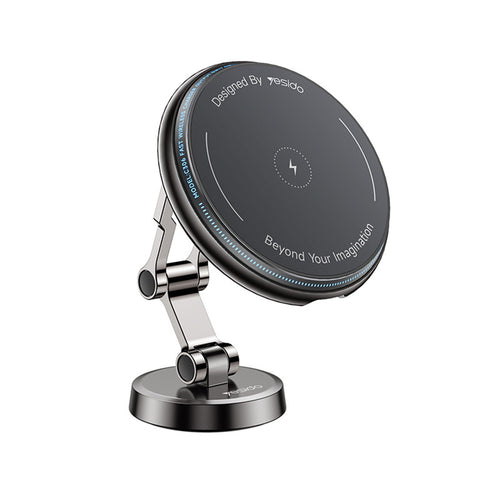Suport auto Yesido cu Wireless Charging (C306), pentru Bord, Anti Shake, Zinc Alloy, 15W, negru