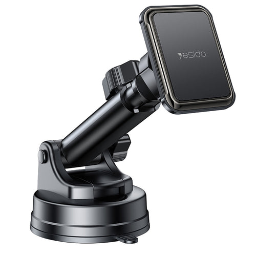 Suport auto Yesido Suport auto (C263), Magnetic, pentru Bord/Parbriz, 360A°, Telescopic Clema Brat, Universal, negru