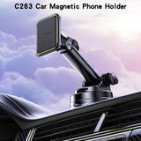 Suport auto Yesido Suport auto (C263), Magnetic, pentru Bord/Parbriz, 360A°, Telescopic Clema Brat, Universal, negru
