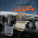 Suport auto Yesido Suport auto (C261), pentru Bord/Parbriz, 360A°, Anti-slip, Transparent Panel, Telescopic Brat, Auto Clip, negru