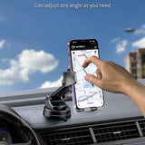 Suport auto Yesido Suport auto (C261), pentru Bord/Parbriz, 360A°, Anti-slip, Transparent Panel, Telescopic Brat, Auto Clip, negru