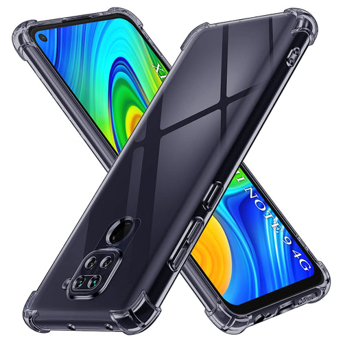 Husa pentru Xiaomi Redmi Note 9, Techsuit Shockproof Clear Silicone, fumuriu