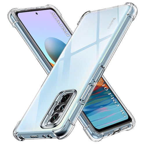 Husa pentru Xiaomi Redmi Note 10 Pro, Techsuit Shockproof Clear Silicone, transparenta