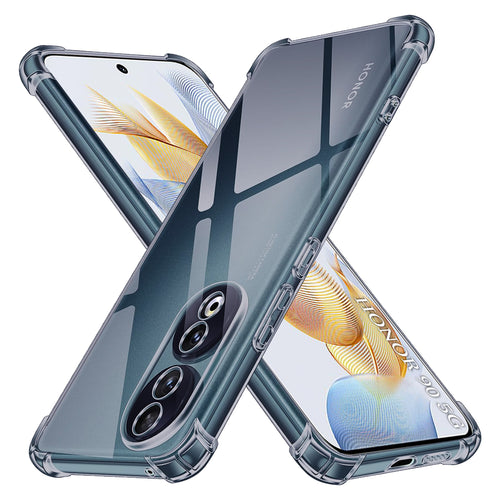 Husa pentru Honor 90, Techsuit Shockproof Clear Silicone, fumuriu