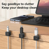 Yesido (4 pack) Organizator cabluri (C216BL), magnetic Clips, Strong Adhesive, Mini Design, Negru