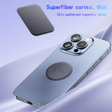 Suport auto Yesido (2 pack) Metal Placa (C207), Round + Rectangle Shapes, Leather Pattern, Universal, negru