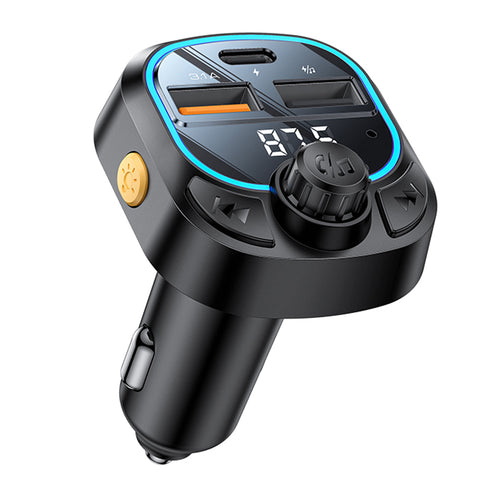 Modulator FM Yesido Modulator FM si Incarcator auto (Y70), Dual port USB-C + USB-A, Bluetooth 5.3, 15W, negru