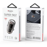 Incarcator auto Yesido Hidden Incarcator auto (Y68), Dual port USB-A + Type-C, PD30W, Aliaj aluminiu, Incarcare rapida, negru