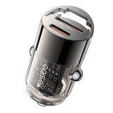 Incarcator auto Yesido Hidden Incarcator auto (Y68), Dual port USB-A + Type-C, PD30W, Aliaj aluminiu, Incarcare rapida, negru