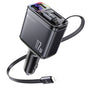 Incarcator auto Yesido 4in1 Incarcator auto (Y63), cu 2x Retractabil Cable, LED Ambient Light, Incarcare rapida, 117W, gri