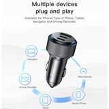 Incarcator auto Yesido Incarcator auto (Y50), 2x Type-C, USB, Incarcare rapida, 60W, LED Lamp Ring, Intelligent Temperature Control Chip, negru