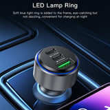 Incarcator auto Yesido Incarcator auto (Y50), 2x Type-C, USB, Incarcare rapida, 60W, LED Lamp Ring, Intelligent Temperature Control Chip, negru