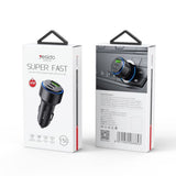 Incarcator auto Yesido Incarcator auto (Y50), 2x Type-C, USB, Incarcare rapida, 60W, LED Lamp Ring, Intelligent Temperature Control Chip, negru