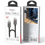 Cablu Yesido de date (CA196), Type-C to Type-C, Incarcare rapida, 480Mbps, PD60W, CarPlay Compatible, Zinc Alloy, 1.2m, negru