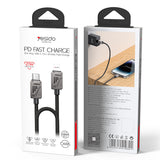 Cablu Yesido de date (CA195), Type-C to Lightning, Incarcare rapida, PD27W, CarPlay Compatible, Zinc Alloy, 1.2m, negru