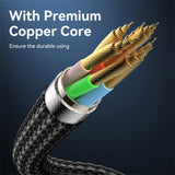 Cablu Yesido de date (CA186), Type-C to Type-C, Incarcare rapida, 480Mbps, 240W, 48V/5A, E-Mark Chip, Nylon Braided, 2m, negru