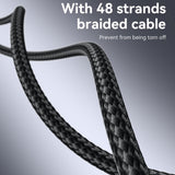 Cablu Yesido de date (CA186), Type-C to Type-C, Incarcare rapida, 480Mbps, 240W, 48V/5A, E-Mark Chip, Nylon Braided, 2m, negru
