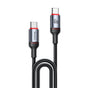 Cablu Yesido de date (CA181), Type-C to Type-C, Incarcare rapida, 60W, 3A, 480Mbps, Aliaj aluminiu, 1.2m, negru