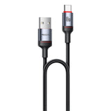 Cablu Yesido de date (CA130C), USB to Type-C, Incarcare rapida, 18W, 3A, 480Mbps, CarPlay Compatible, Aliaj aluminiu, 2m, negru