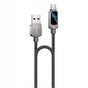 Cablu Yesido de date (CA128C), cu LED Power Display, USB to Type-C, Incarcare rapida, 66W, 5A, 480Mbps, 1.2m, negru