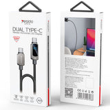 Cablu Yesido de date (CA179), Super Incarcare rapida, cu Afisaj digital, Type-C to Type-C, 100W, 5A, 480Mbps, 1.2m, negru