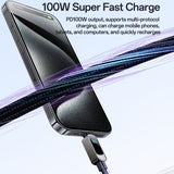 Cablu Yesido de date (CA179), Super Incarcare rapida, cu Afisaj digital, Type-C to Type-C, 100W, 5A, 480Mbps, 1.2m, negru