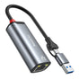 Adaptor Yesido Ethernet Adapter (HB26), USB, Type-C to RJ45, pentru Windows, Macos, Linux, 1000Mbps, Gri