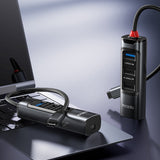 Hub USB Yesido Docking station 5in1 (HB24), Type-C to 3x USB, USB-C, Mini DisplayPort, PD100W, Incarcare rapida, 4K@30Hz, 5Gbps, gri