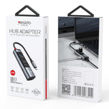 Hub USB Yesido Docking station 5in1 (HB24), Type-C to 3x USB, USB-C, Mini DisplayPort, PD100W, Incarcare rapida, 4K@30Hz, 5Gbps, gri