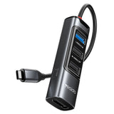 Hub USB Yesido Docking station 5in1 (HB23), Type-C to 3x USB, USB-C, DisplayPort, PD100W, Incarcare rapida, 4K@30Hz, 5Gbps, gri