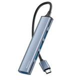 Hub USB Yesido Docking station 4in1 (HB17), Type-C to 1x USB3.0, 3x USB2.0, Plug&Play, 5Gbps, Aliaj aluminiu, gri