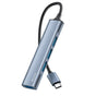 Hub USB Yesido Docking station 4in1 (HB17), Type-C to 1x USB3.0, 3x USB2.0, Plug&Play, 5Gbps, Aliaj aluminiu, gri