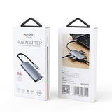 Hub USB Yesido Docking station (HB15), Type-C to 2x USB, USB-C, SD/TF Card, RJ45, 1000Mbps, Plug & Play, gri