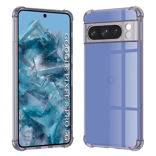 Husa pentru Google Pixel 8 Pro, Techsuit Shockproof Clear Silicone, fumuriu