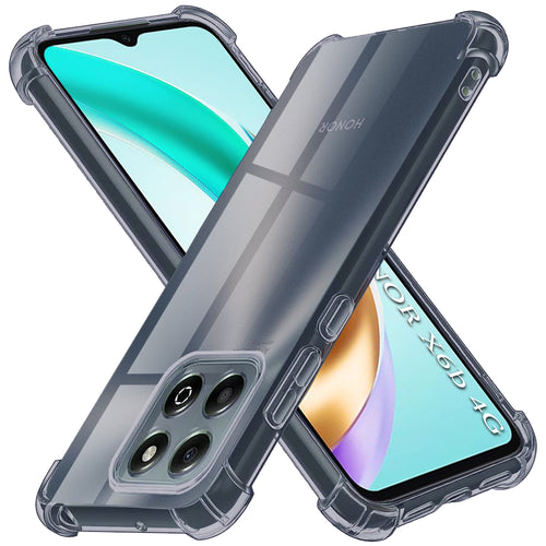Husa pentru Honor X6b, Techsuit Shockproof Clear Silicone, fumuriu