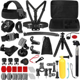 Techsuit Accessory Kit CamQuest 50in1 (SA50), pentru GoPro Hero, Sjcam, Action Cameras, cu Carrying Case, Negru