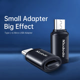 Adaptor Mcdodo OTG Adapter (OT-7690), Type-C to Micro-USB, Aluminium Alloy, Charging & Data Sync, Negru