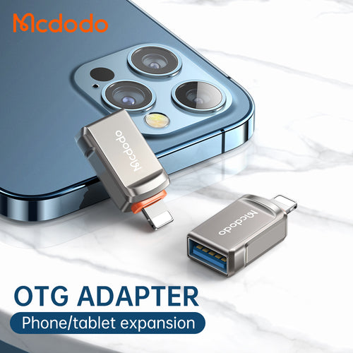 Adaptor Mcdodo OTG Adapter (OT-8600), USB3.0 to Lightning, Zinc Alloy, 5.0Gbps, Gri