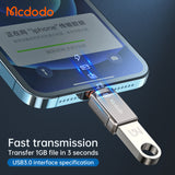 Adaptor Mcdodo OTG Adapter (OT-8600), USB3.0 to Lightning, Zinc Alloy, 5.0Gbps, Gri