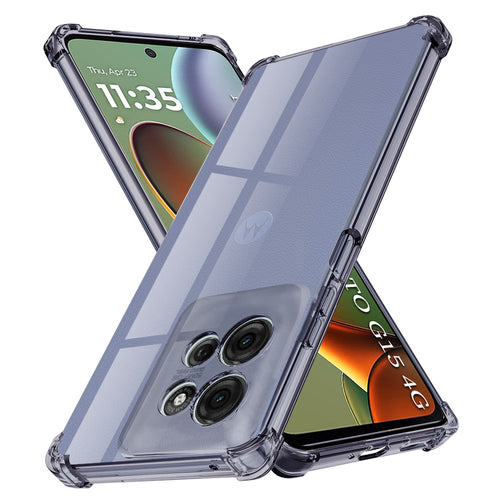 Husa pentru Motorola Moto G15, Techsuit Shockproof Clear Silicone, fumuriu