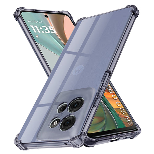 Husa pentru Motorola Moto G75, Techsuit Shockproof Clear Silicone, fumuriu