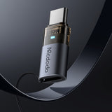 Adaptor Mcdodo OTG Adapter (OT-7610), Lightning to Type-C, Aluminium Alloy, Charging & Data Sync, 60W, Albastru Light