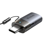 Adaptor Mcdodo OTG Adapter 2in1 (OT-7600), USB to USB-C, Integrat Card Reader, Charging & Data, 5Gbps, Albastru Light