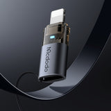Adaptor Mcdodo OTG Adapter (OT-7630), USB-C to Lightning, Aluminium Alloy, Charging & Data Sync, 36W, Albastru Light